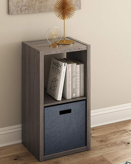 ClosetMaid 4537 Decorative Open Back 2-Cube Storage Organizer, Graphite Gray - LeafyLoom
