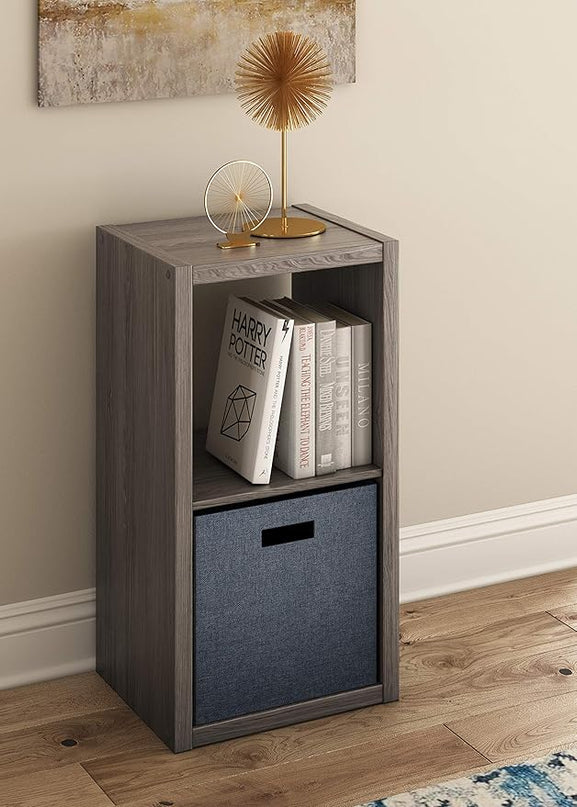 ClosetMaid 4537 Decorative Open Back 2-Cube Storage Organizer, Graphite Gray - LeafyLoom