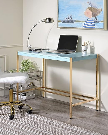 NicBex Laik-DW-00065-DX Desks, 42" W x 20" D x 30" H, Baby Blue - LeafyLoom