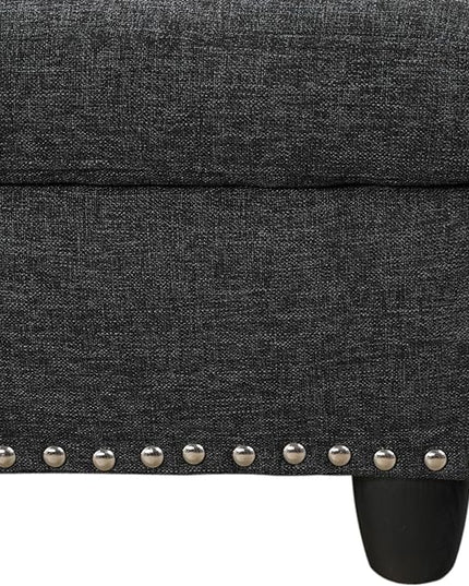 L Shape Modular Sectional Sofa with Cup Holders and Storage Ottoman,5-Seater Tufting Upholstered Corner Couch for Living Room,Apartment,Home Furniture Sets,Charcoal grey Left Chaise,98 Inch - LeafyLoom