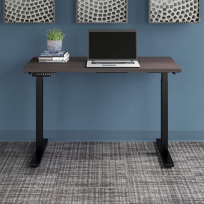 Bush Business Furniture Move 60 Electric Ergonomic Sit-Stand Computer Table for Home and Professional Office, 48W x 24D, Storm Gray - LeafyLoom