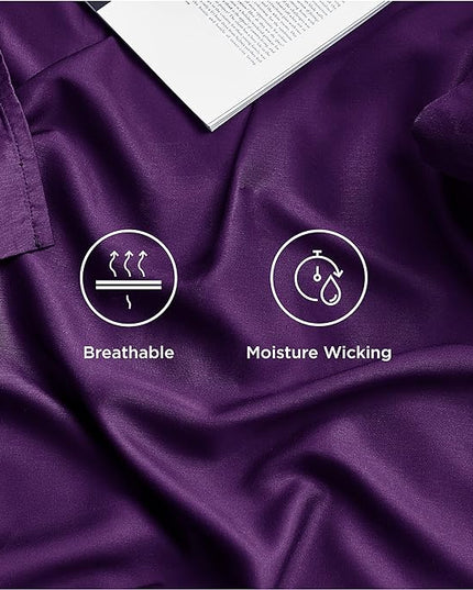 Bedsure California King Sheet Sets, Cooling Sheets, Rayon Derived from Bamboo, Deep Pocket Up to 16", Breathable & Soft Bed Sheets, Hotel Luxury Silky Bedding Sheets & Pillowcases, Plum - LeafyLoom