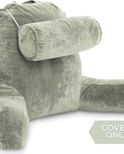 Husband Pillow XXL Cover Only Desert Sage, Microfiber Bed Rest Pillow Cover with Arms - Array of Colors - Generous Side and Back Pockets for Your Favorite Comfy Reading Pillow - LeafyLoom