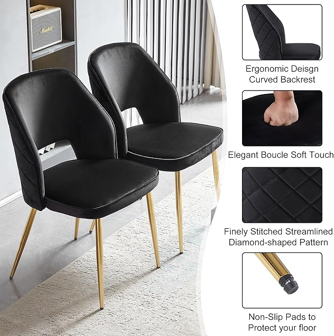 NicBex Haerin-SD-00328-LWJ Dining Chairs, 20.1"x24.2"x31.7", Black - LeafyLoom