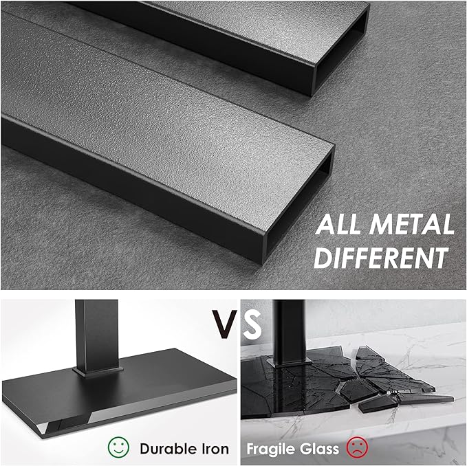 FITUEYES Iron Base Universal Floor TV Stand with Swivel Mount Space Saving for 26-65 Inch LED LCD OLED Plasma Flat Panel or Curved Screen TVs Height Adjustable Wire Management with 2 Shelves Black - LeafyLoom