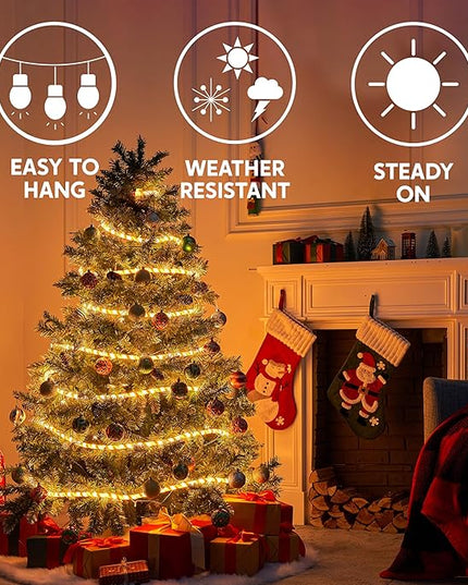 Joiedomi 40FT LED Candy Cane Rope Lights, Waterproof Outdoor 360 LED Christmas Decor Lights for Garden Yard Party Xmas Christmas Holiday Decorations Joiedomi