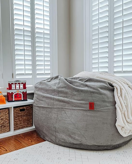 CordaRoy's Chenille Bean Bag Chair, Convertible Chair Folds from Bean Bag to Lounger, As Seen on Shark Tank, Charcoal - Full Size - LeafyLoom