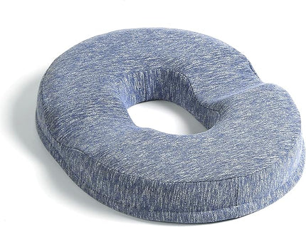 JEMA Donut Pillow, Tailbone Memory Foam Seat Cushion by Ergonomic Innovations for Sores, Coccyx, Sciatica, Pregnancy, Post Natal (Blue) - LeafyLoom