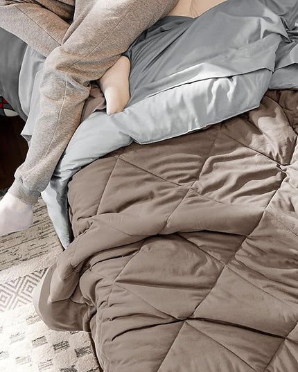 Bedsure Taupe Twin Comforter Set - 5 Pieces Twin Bed in a Bag, Extra Long Twin Bed Set with Comforters, Sheets, Pillowcase & Sham, Twin Bedding Sets - LeafyLoom