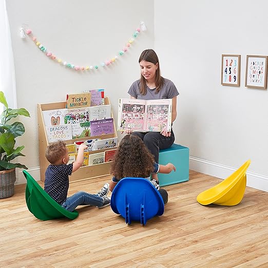 ECR4Kids Leaf Floor Seat, Rocker Chair, Primary, 6-Piece - LeafyLoom