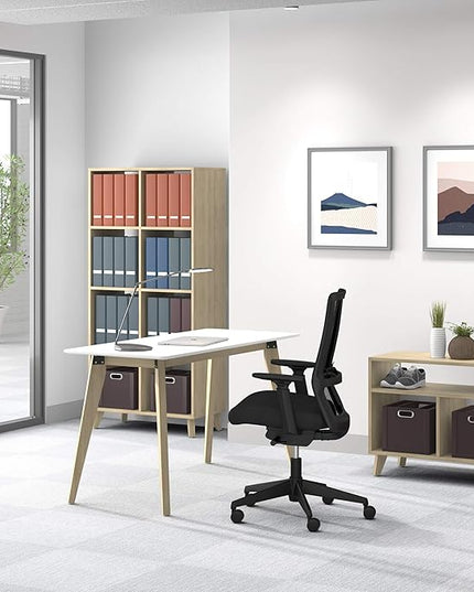 HON Basyx BSX55WPLTWH Modern Home Office Wood Computer Desk, 55", White - LeafyLoom