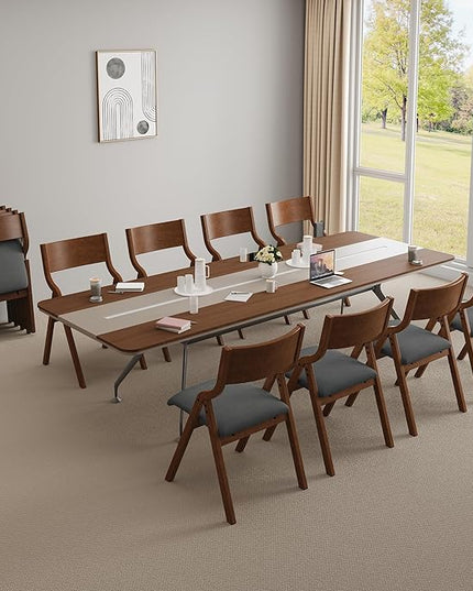 Ball & Cast Padded Folding Chairs 2 Pack,Solid Wood Frame,18" Seat Height,Space Saving,Easy to CarrySuitable for dining room, bedroom and outdoor, Dark gray - LeafyLoom
