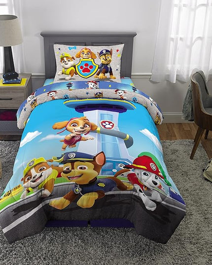 Franco Kids Bedding Super Soft Comforter and Sheet Set, 4 Piece Twin Size, Paw Patrol (Prints may vary) - LeafyLoom
