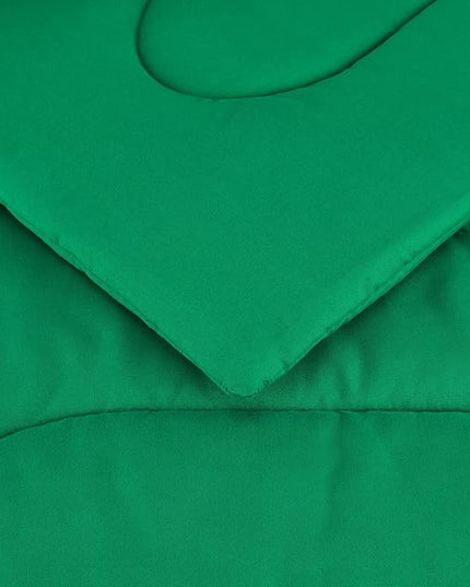 Amazon Basics 5 Piece Microfiber Kid's Bed-in-a-Bag Bedding Set, Twin, Green, Solid - LeafyLoom