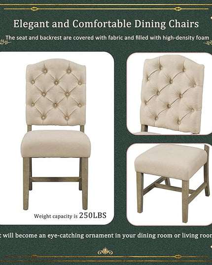 5-Piece Retro Style Dinette Sets with Round Extendable Kitchen Dining Table, 4 Upholstered Chairs, for Diningroom Living Room, Easy to Assemble, Natural Wood Wash 2 - LeafyLoom