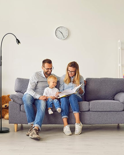 O’Bright Ray – Adjustable LED Beam Floor Lamp, Dimmable and Zoomable Spotlight, Flexible Gooseneck, Reading/Crafting Standing Lamp, Work Table Light, Matte Black - LeafyLoom