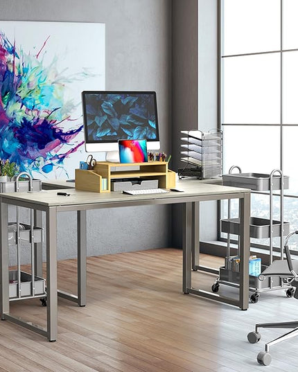 SHW 48" Home Office Computer Desk, Maple - LeafyLoom