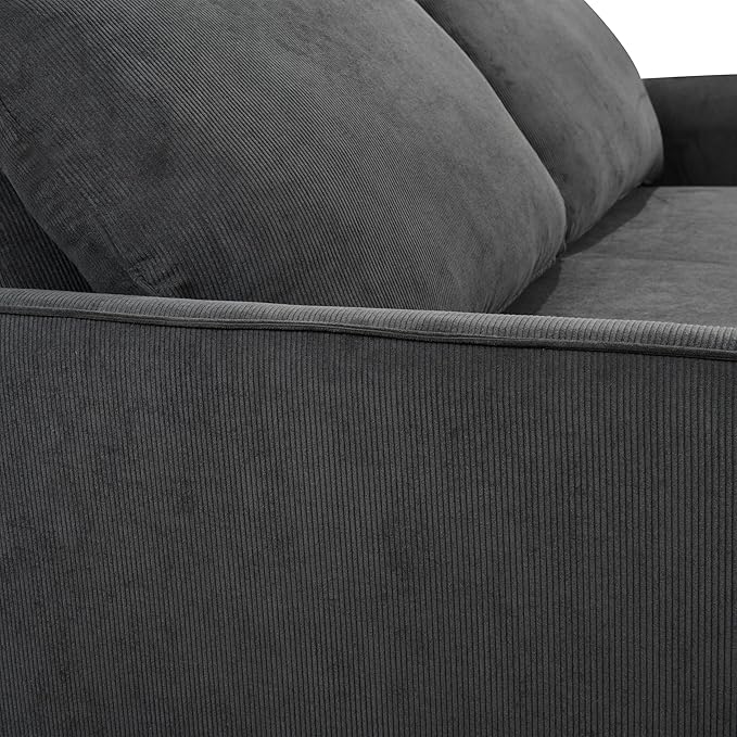 3 in 1 Oversized Convertible Loveseat Sleeper Sofa Bed,Soft Corduroy Upholstered Queen Love Seats Sofabed W/Pull Out Sleep Couch,Comfortable Cushions and Padded Armrests for Living Room - LeafyLoom