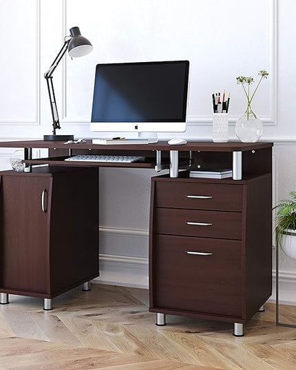 NicBex Laik-DW-00044-DX Desks, 47.5" W x 23.5" D x 30" H, Chocolate - LeafyLoom