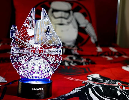 Star Wars Lamp Millennium Falcon 3D Lamp Star Wars Gifts for Men or Kids Birthday Star Wars Decor Room Fans [Upgrade Version] - LeafyLoom