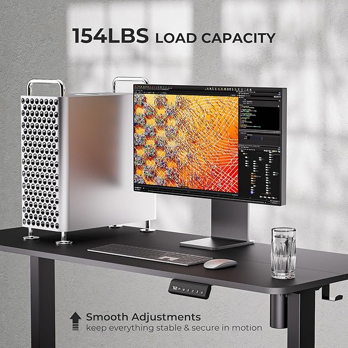 Electric Standing Desk - Adjustable Height with Memory Preset, 48 x 24 Inches Ergonomic Design Home Office Standing Desk - LeafyLoom