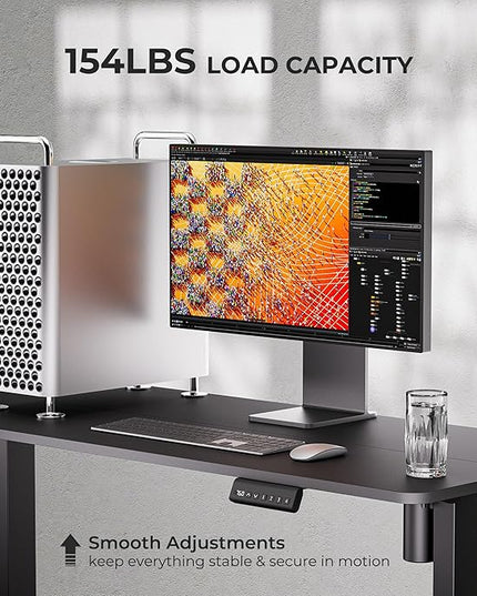 Electric Standing Desk - Adjustable Height with Memory Preset, 55 x 24 Inches Ergonomic Design Stand Up Home Office Standing Desk - LeafyLoom