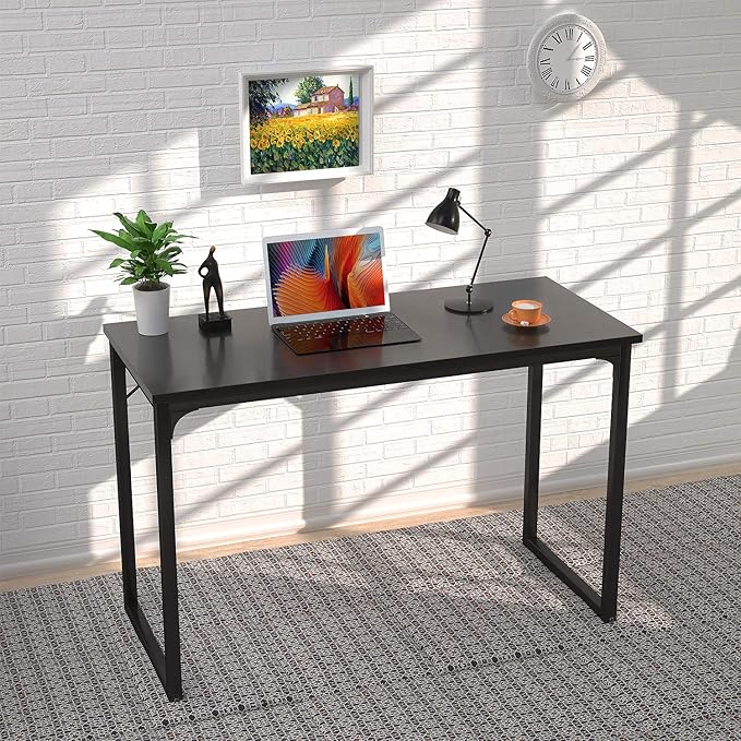 Foxemart Modern Small Computer Desk, 32 Inch, Sturdy Laptop Study Desk Table for Home Office, Black - LeafyLoom