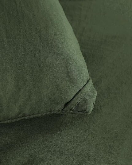 NTBAY Twin Comforter Set with Sheets, 5 Pieces Soft and Breathable Twin Bedding Set, Twin Bed in a Bag, Down Alternative Comforter Set Solid Color All Season, Kids Bedding Set, Olive Green - LeafyLoom