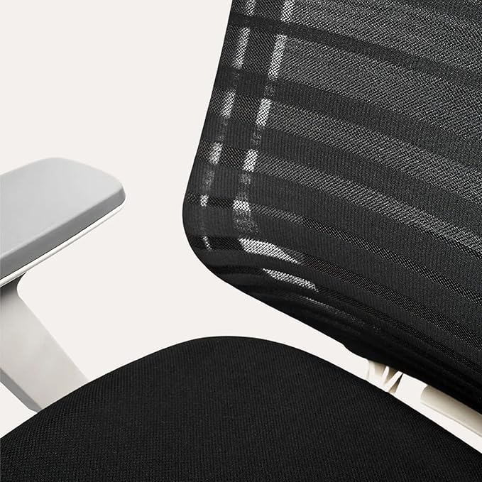 Branch Ergonomic Chair - A Versatile Desk Chair with Adjustable Lumbar Support, Breathable Mesh Backrest, and Smooth Wheels - Experience Optimal Comfort and Support - Sand - White - LeafyLoom