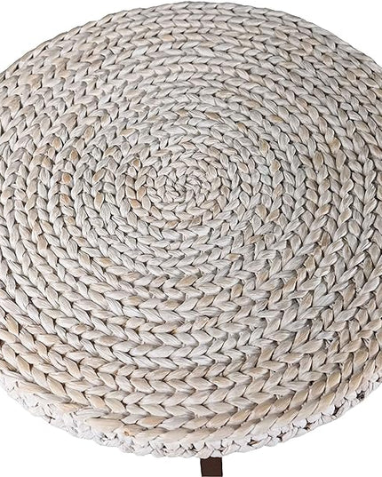 Round Coffee Table,RANDEFURN Seagrass Coffee Tables,Pine Wood X Base Frame Cocktail Table, Easy Assembled, Multiple Sizes for Living Room, Solid Wood Table,32 x 17 Inches,Whitewash - LeafyLoom
