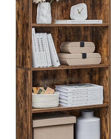 VASAGLE Bookshelf, 23.6 Inches Wide, 4-Tier Open Bookcase with Adjustable Storage Shelves, Floor Standing Unit, Rustic Brown ULBC164X01 - LeafyLoom