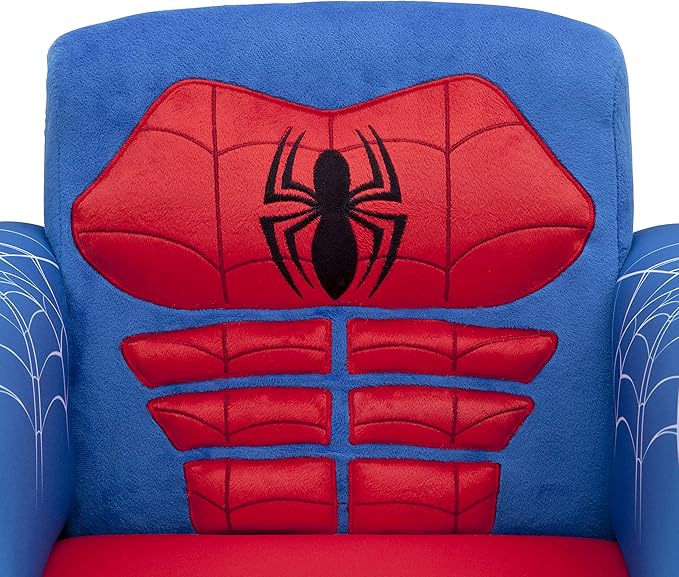 Delta Children Figural Upholstered Chair, Marvel Spider Man (Blue, Red) - LeafyLoom
