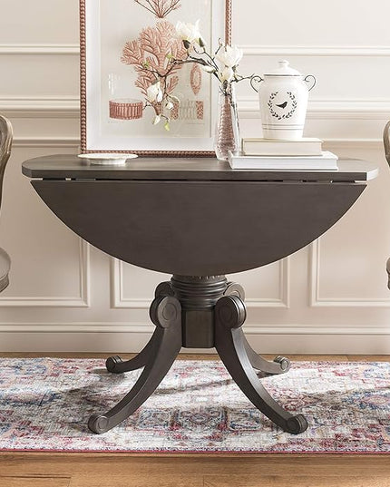 Safavieh Home Forest Traditional Grey Wash Drop Leaf Dining Table - LeafyLoom
