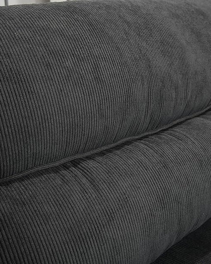 Queen Size Loveseat Sleeper Sofa,3 in 1 Soft Corduroy Upholstered Oversized Convertible Love Seat Sofabed cum Daybed W/Pull Out Sleep Couch Bed and Reclining Backrest for Living Space, 75“, Black - LeafyLoom