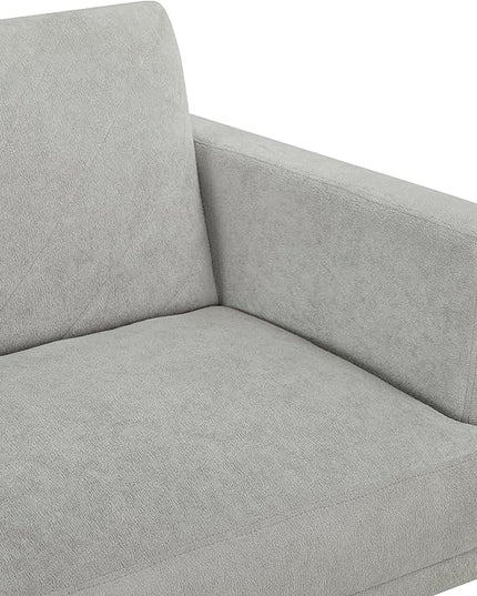 Folding Futon Sofa Tapered Wood Legs,Modern Space Saving Couch,Easily Converts to Single Bed,Easy Assembly,Multi-Functional Loveseat Ideal for Small Home Living Room,Grey, 76" - LeafyLoom