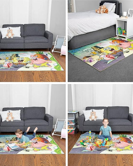 Franco Kids Room Non Slip Area Rug, 69 in x 52 in, Spongebob Squarepants - LeafyLoom