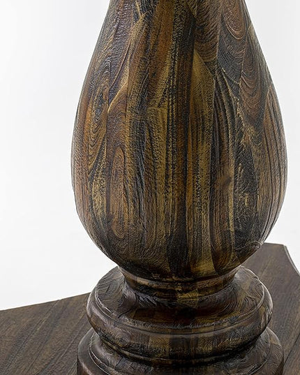 East West Furniture F2EL5-718 Ferris 5 Piece Kitchen Set Includes a Round Dining Table with Pedestal and 4 Brown Linen Fabric Parson Chairs, 48x48 Inch - LeafyLoom