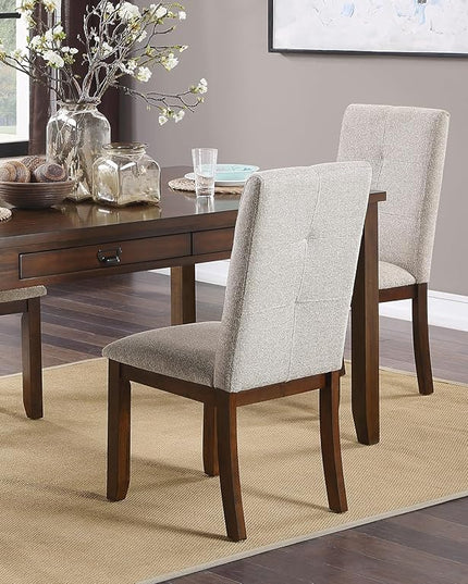 NicBex 5 Piece Dining Table Set Kitchen Table and Chairs 5Pc Dining Set Table and 4 Side Chair Chenille Upholstery Functional Drawers Table Wooden Funiture Dining Kitchen Set, Cherry - LeafyLoom