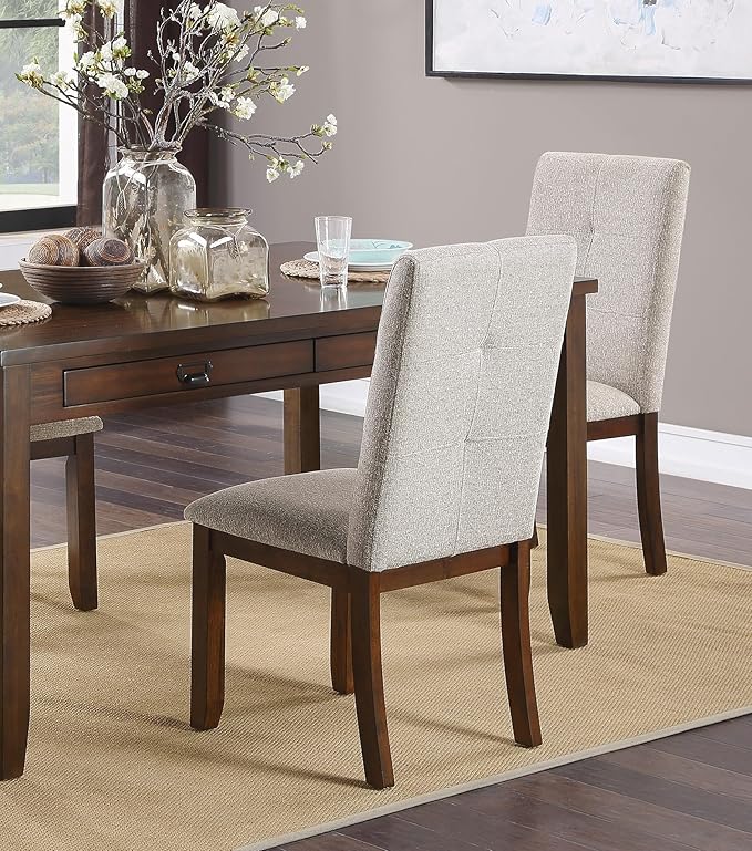 NicBex 5 Piece Dining Table Set Kitchen Table and Chairs 5Pc Dining Set Table and 4 Side Chair Chenille Upholstery Functional Drawers Table Wooden Funiture Dining Kitchen Set, Cherry - LeafyLoom