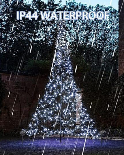 Dazzle Bright 4 Pack Solar String Lights Outdoor, Total 160FT 480LED Solar Powered Waterproof Fairy Lights 8 Modes, Silver Wire Lights for Christmas Patio Party Tree Yard Decoration (White) DazzleBright