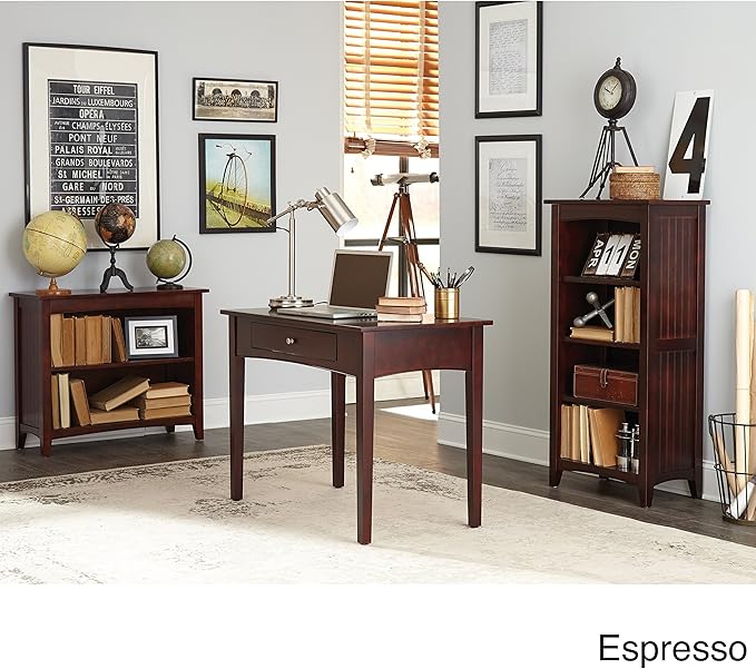 Alaterre Shaker Cottage Bookcase, Tall, Espresso - LeafyLoom