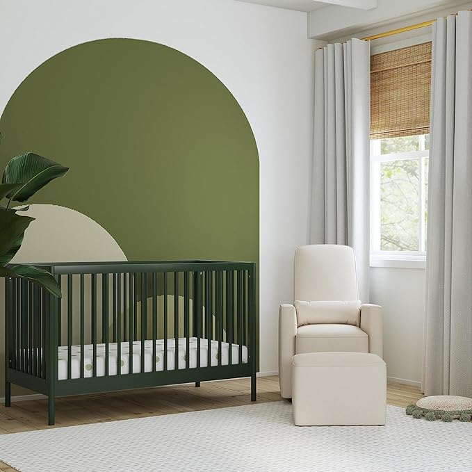 DaVinci Birdie 3-in-1 Convertible Crib, Forest Green, Easy Assemble, Greenguard Gold Certified - LeafyLoom