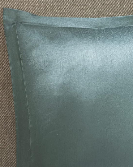 Madison Park 24 Piece Faux Silk Paisley Queen Comforter Set with Matching Curtains, Down Alternative Hypoallergenic - Teal - LeafyLoom
