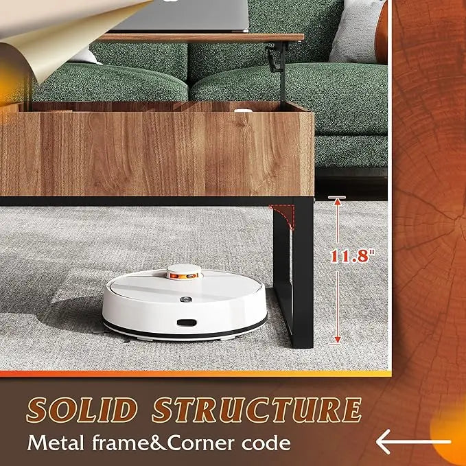 WLIVE Lift Top Coffee Table for Living Room,Modern Wood Coffee Table with Storage,Hidden Compartment and Drawer for Apartment, Home, Retro, Walnut Oak. - LeafyLoom
