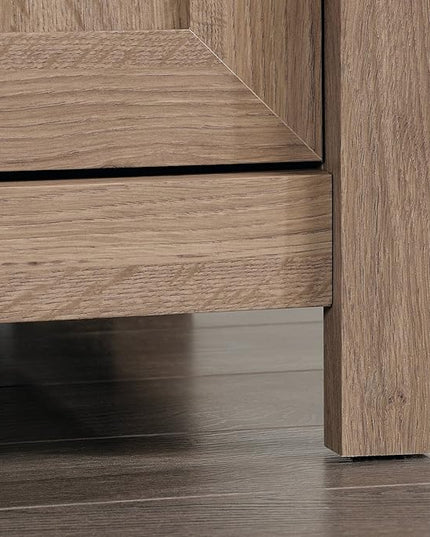 Sauder County Line Panel TV Stand, For TVs up to 47", Salt Oak finish - LeafyLoom