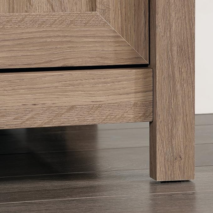 Sauder County Line Panel TV Stand, For TVs up to 47", Salt Oak finish - LeafyLoom