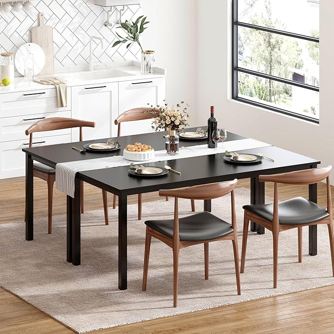 Need 70.8 Inch Executive Office Desk, Large Stylish Computer Desk, Simple Study Writing Desk, Workstation Business Furniture for Home Office, Black - LeafyLoom