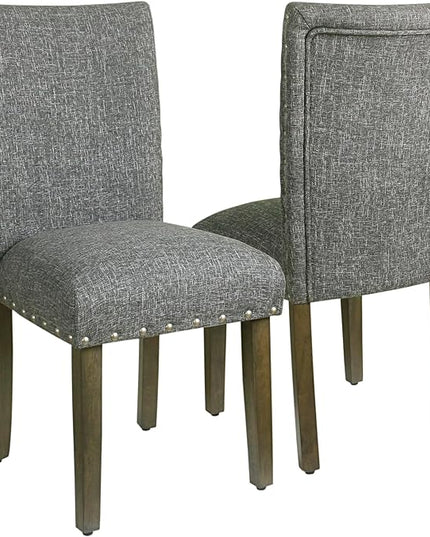 HomePop Classic Parsons Dining Chairs, Set of 2, Gray(Set of 2) - LeafyLoom