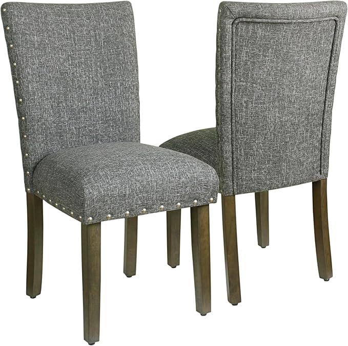 HomePop Classic Parsons Dining Chairs, Set of 2, Gray(Set of 2) - LeafyLoom