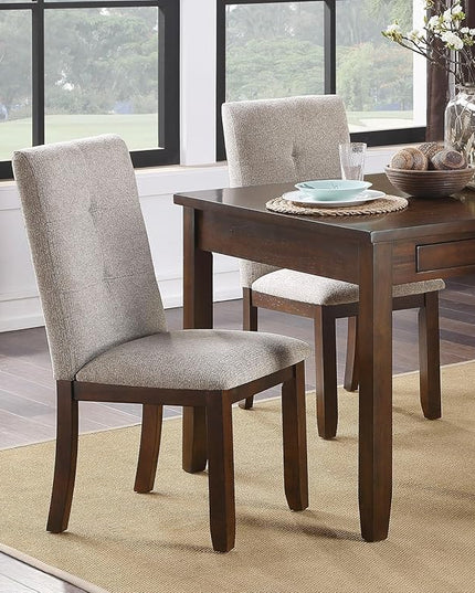 NicBex 5 Piece Dining Table Set Kitchen Table and Chairs 5Pc Dining Set Table and 4 Side Chair Chenille Upholstery Functional Drawers Table Wooden Funiture Dining Kitchen Set, Cherry - LeafyLoom